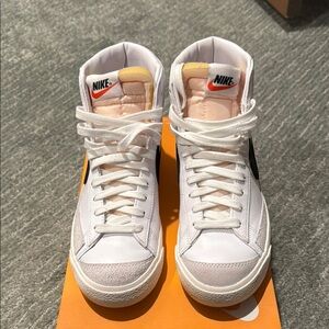 Nike White and Cream High-Top Sneakers